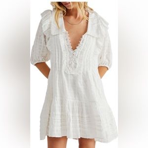 Free People Elora Tonal Windowpane Check Minidress